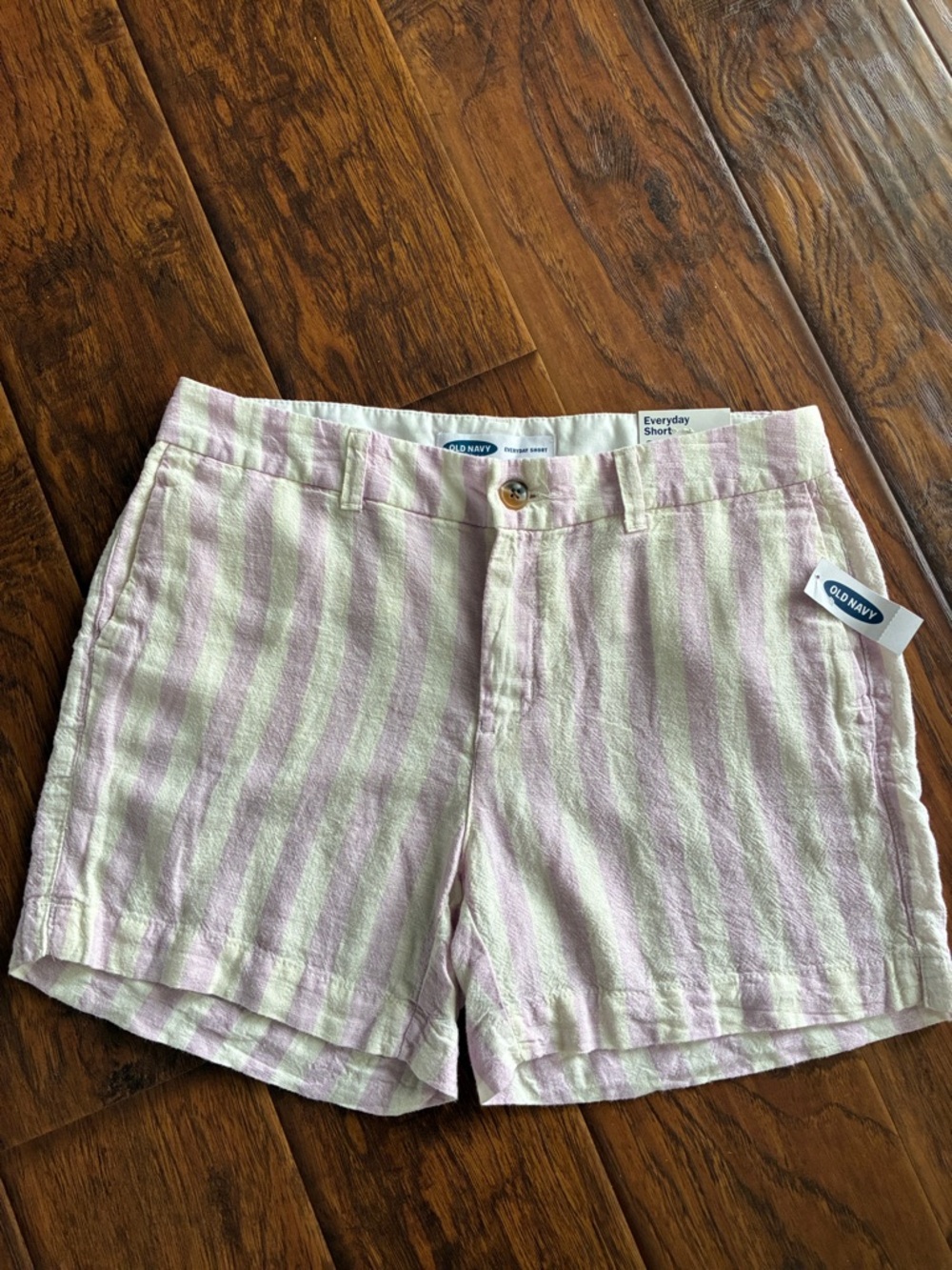 Old Navy Pinkish/Lavender and White Striped Women’s Shorts